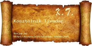 Kosztolnik Tivadar névjegykártya